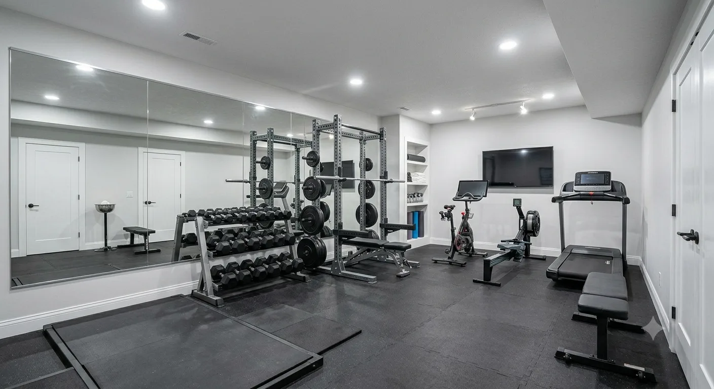 Basement home gym Manchester NH